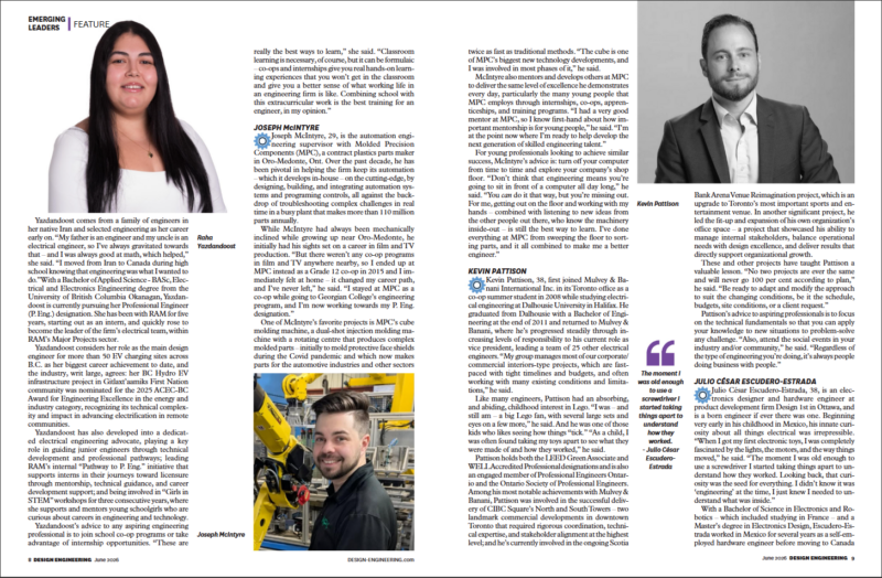 Raha Yazdandoost featured in Design Engineering's Geared for Success
